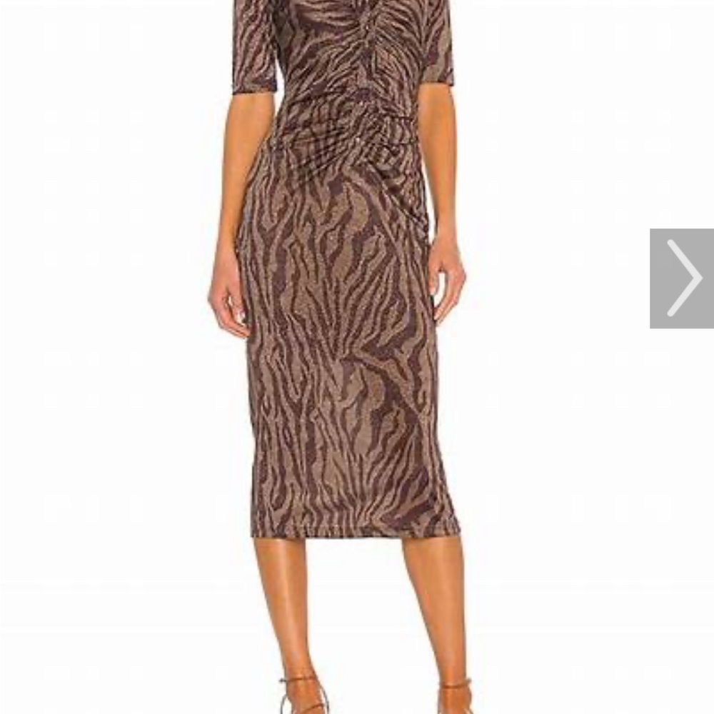 Elegant Brown Zebra Print Dress
